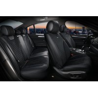 Накидки на сиденья авто 3D Elegant полный комплект Черные (авточехлы TORINO 3D)