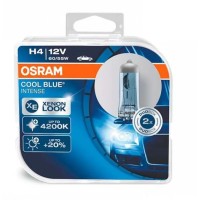 Галогеновые лампы для авто Osram H4 12V 60/55W 4200K +20% Cool Blue (Box-2шт) (синяя уп) АКЦИЯ