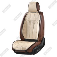 Накидки на сиденья авто Алькантара Бежевые Передние Elegant Ancona