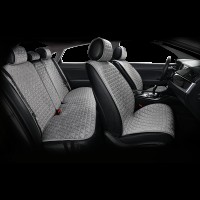 Накидки на сиденья авто Алькантара Серые Полный комплект Elegant Milano
