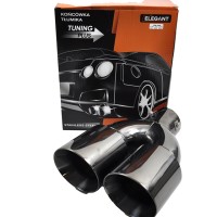 Насадка глушника Подвійна кругла Ø 63х245мм Elegant 106 049 Чорна