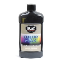 Поліроль для авто K2 500мл в пляшці крем приховує подряпини Color Max чорний