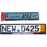 Рамка номера со стеклом (белый катафот) GUARD-Style SAK 45 (Турция)
