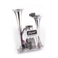 Сигнал повітряний 12v 2 дудки хром SL1032 270мм 