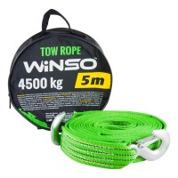 Трос буксирувальний 4,5т 5,0м гаки/зелений/сумка "Winso" 134550
