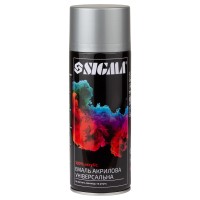 Краска акриловая SIGMA 400мл спрей серебряный глянец RAL 9006 (2736871)
