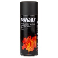 Краска акриловая термостойкая SIGMA 400мл 600°C спрей черный мат RAL 9005 (2736041)