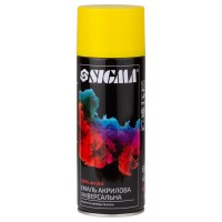 Краска акриловая SIGMA 400мл спрей канареечно-желтый глянец RAL 1021 (2737021)